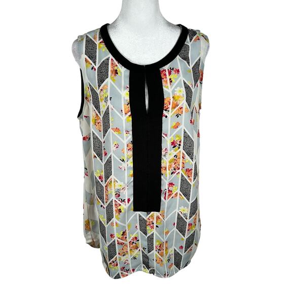 CAbi Multicolor Sleeveless Tank Top Medium Multicolor Geometric Business Casual - Picture 1 of 5